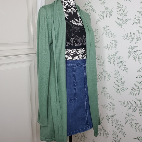 Peruvian Connection Sweaters - Peruvian Connection Green Cardigan Drawn W…